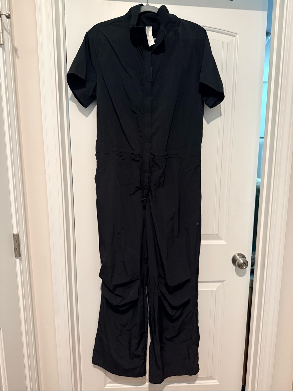 Fabletics Black Women's Utility Jumpsuit - Classic Short Sleeve